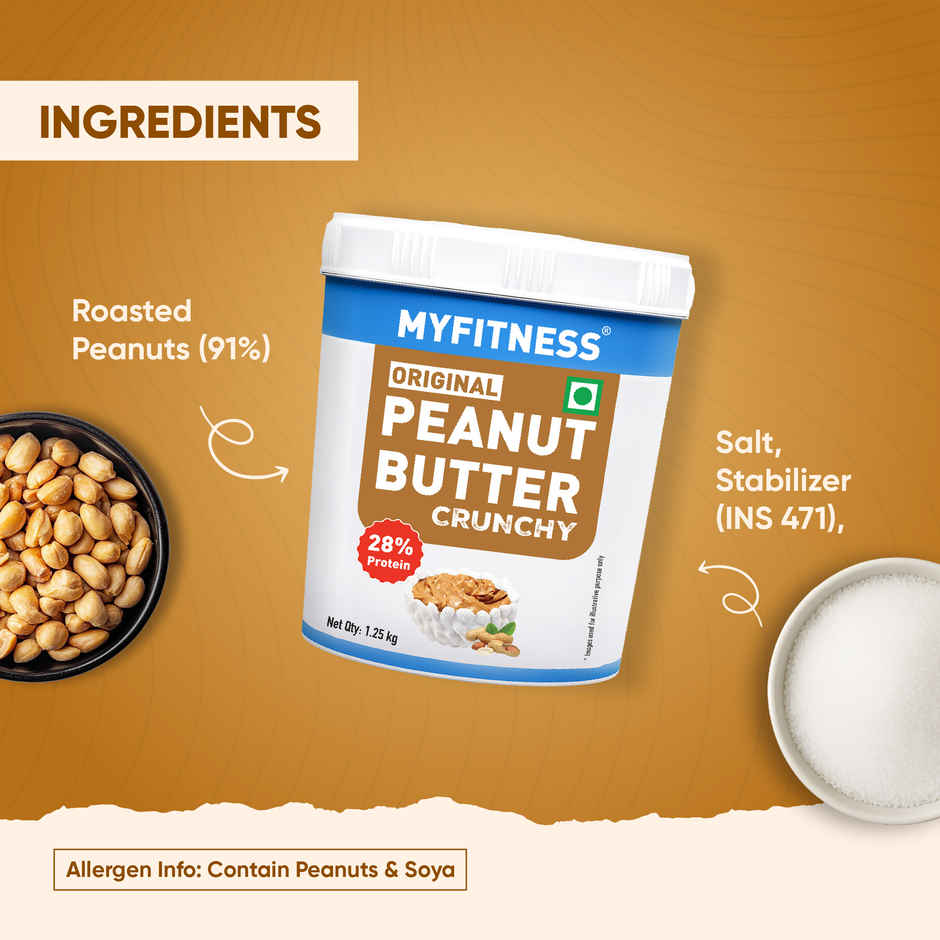 MyFitness Original Peanut Butter Crunchy Spread | High Protein