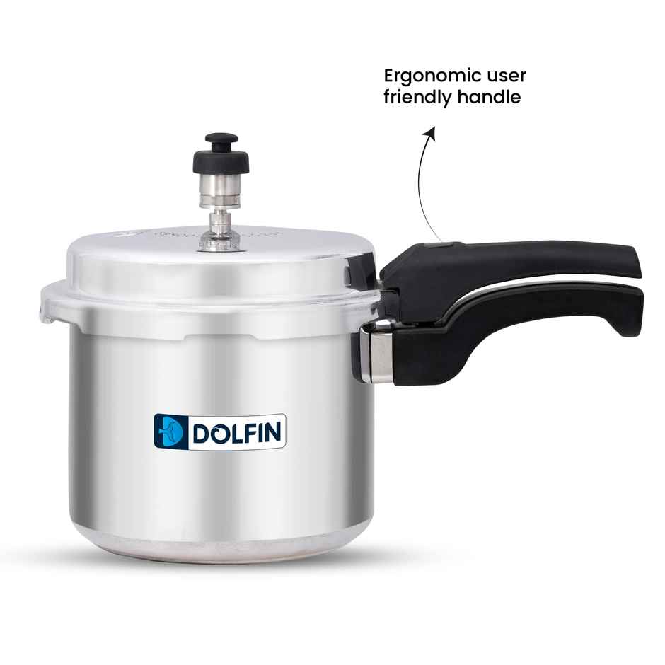 Dolfin Aluminium Outer Lid Pressure Cooker - 3L | Gas and Induction Stove Compatible