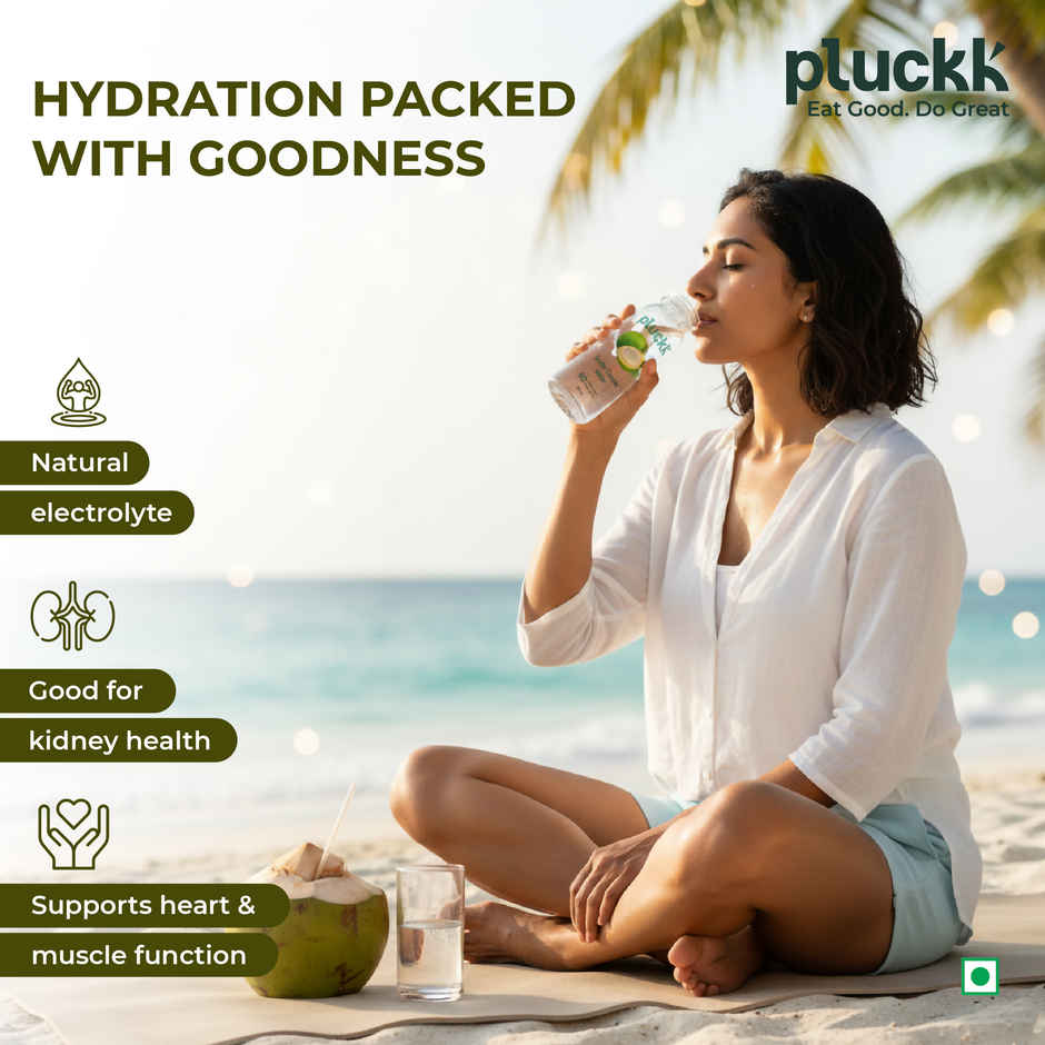 Pluckk Natural Tender Coconut Water | Hydration with Potassium & Electrolytes | No Preservatives
