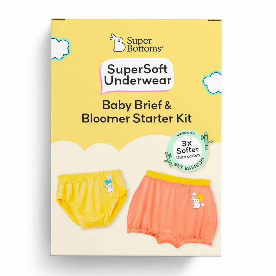 SuperBottoms SuperSoft Baby Brief & Bloomer | Assorted l 3x Soft l2Y - 3Y | Pack of 2