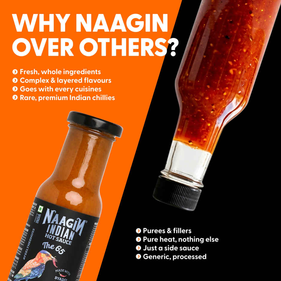 Naagin The 65 Hot Sauce - Bold, Tangy & Spicy Sauce 230 GRAM