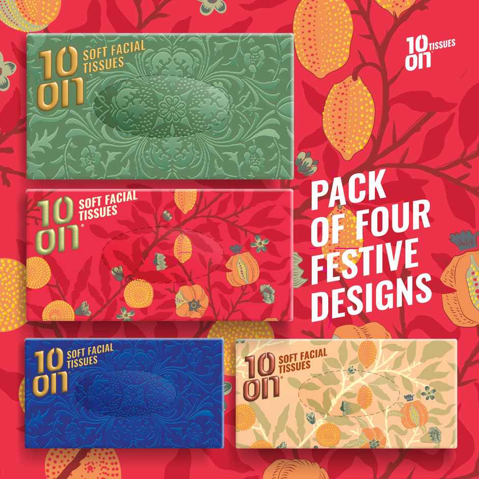 10On Lite Soft Facial Tissues Napkins - 100 Pulls