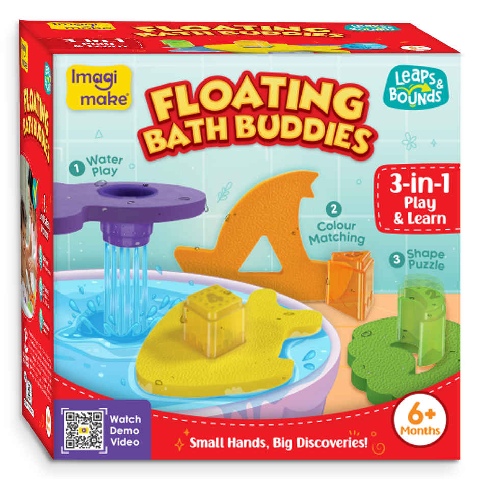 Imagimake Leaps & Bounds - Floating Bath Buddies | Colorful Floating Educational Toy for Toddlers
