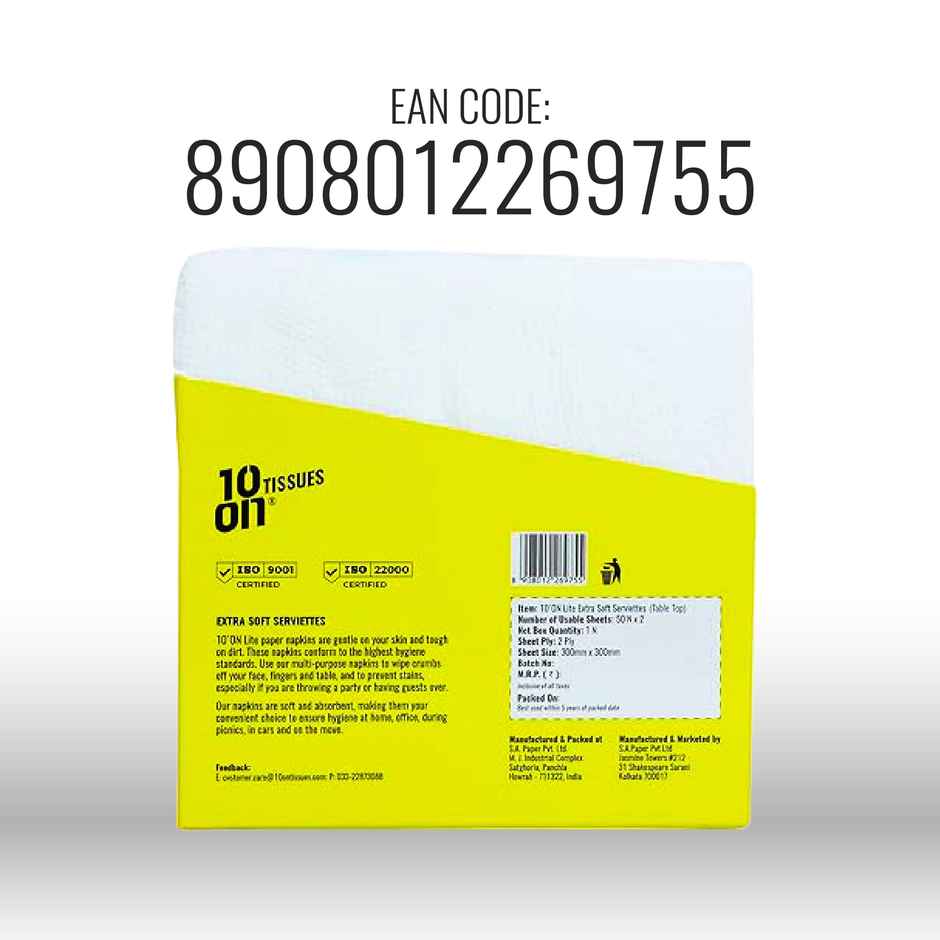 10On Lite 2Ply Table Top Tissue Napkins | 50 Pulls Combo