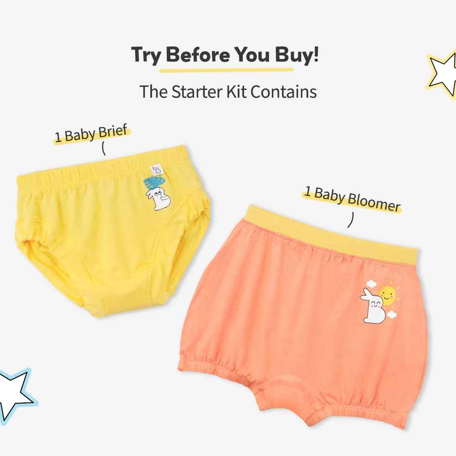 SuperBottoms SuperSoft Baby Brief & Bloomer | Assorted l 3x Soft l2Y - 3Y | Pack of 2