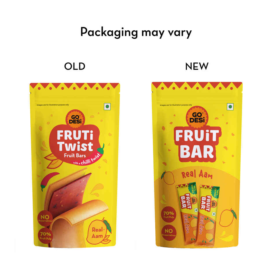 GO DESi Real Aam Fruti Twist Fruit Bar | Chewy & Fun