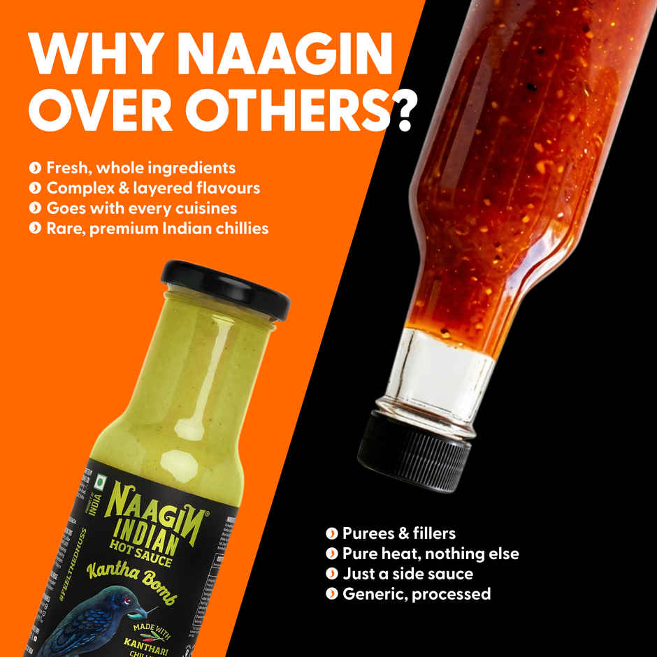 Naagin Kantha Bomb Hot Sauce | Green Chilli, Fresh, Herby & Spicy