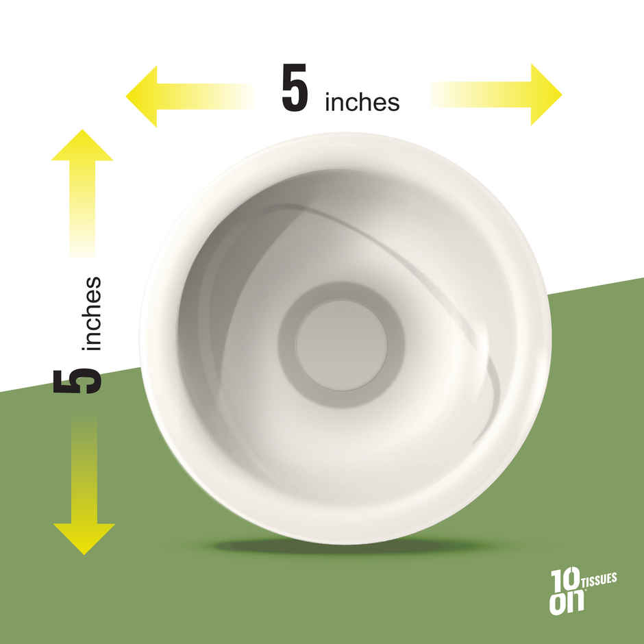 Bagasse Round Bowl | 5 inch | 180 ml | 10'ON Tissues