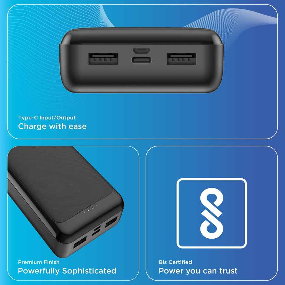 Urbn 20000 mAh 22.5W Compact Power Bank - Black