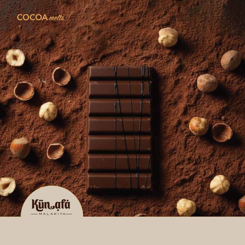 Cocoa Melts Dubai Hazelnut Kunafa Chocolate Bar