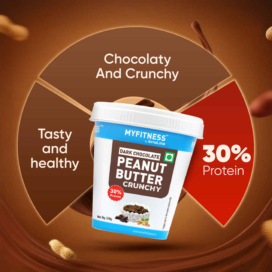 MyFitness 30g High Protein Dark Chocolate Crunchy Peanut Butter Spread with Added Whey
