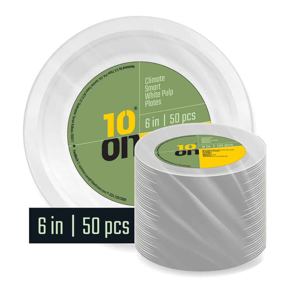 Bagasse Plain Plate | 6 inch | 10'ON Tissues