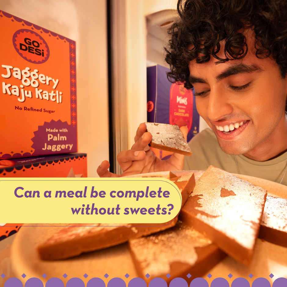 GO DESi Jaggery Kaju Katli | 69% Cashews | With Palm Jaggery