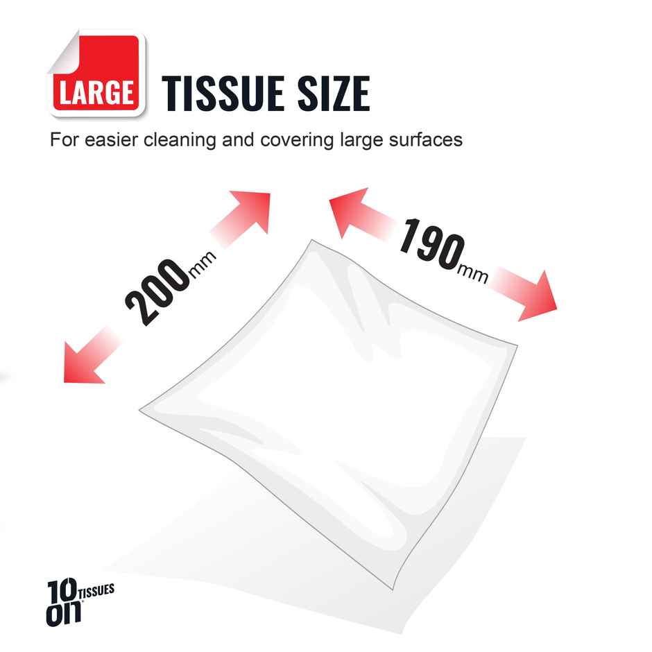 10On Lite Soft Facial Tissues Napkins - 100 Pulls