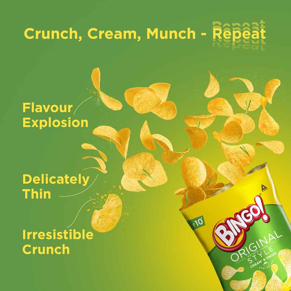 Bingo! Original Style Cream & Onion Flat Cut Potato Chips