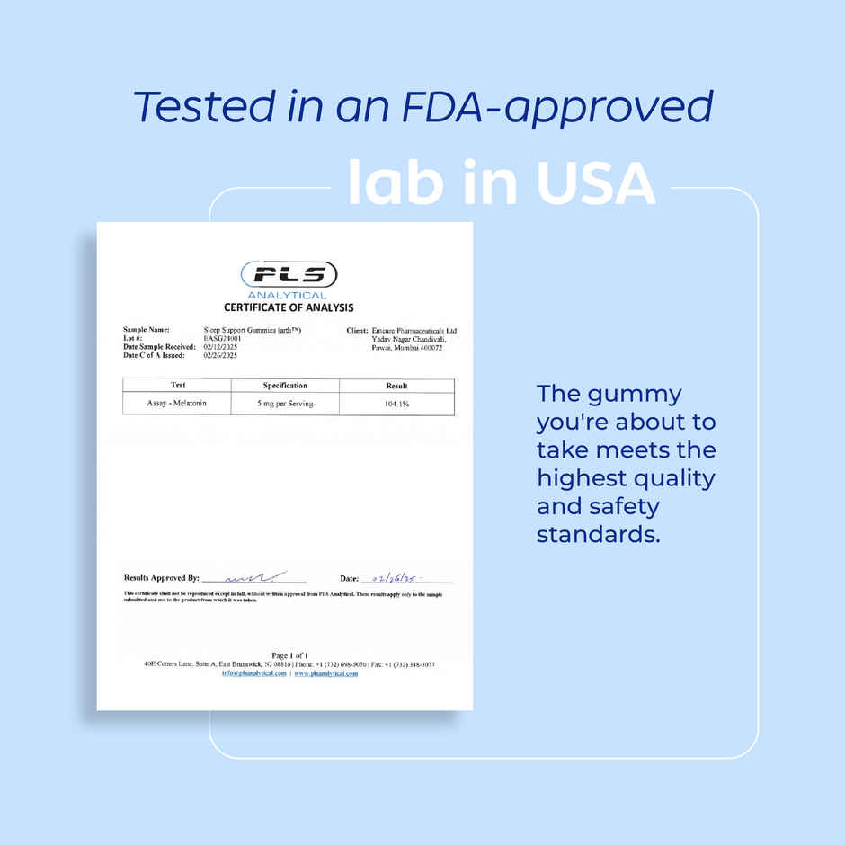 Arth By Emcure Melatonin Gummies | Sleep Gummies (Cranberry) with L-Theanine & Chamomile