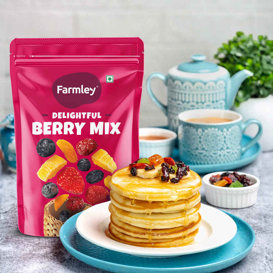 Farmley Mix Dried Berries- Cranberries, Blueberries, Strawberries, Black Raisins, Peach & More
