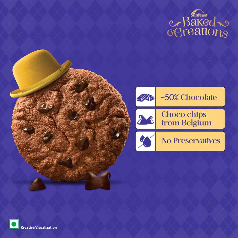 Rich Chocochip Cookies Crafted With Belgian Chocochips By Sunfeast Baked Creations