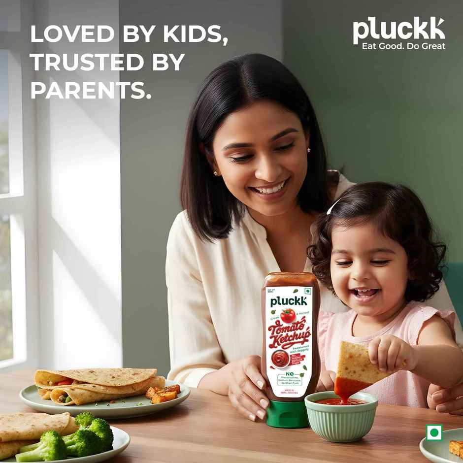 Pluckk Guilt-Free Tomato Ketchup - No Refined Sugar, No Preservatives, No Artificial Thickeners