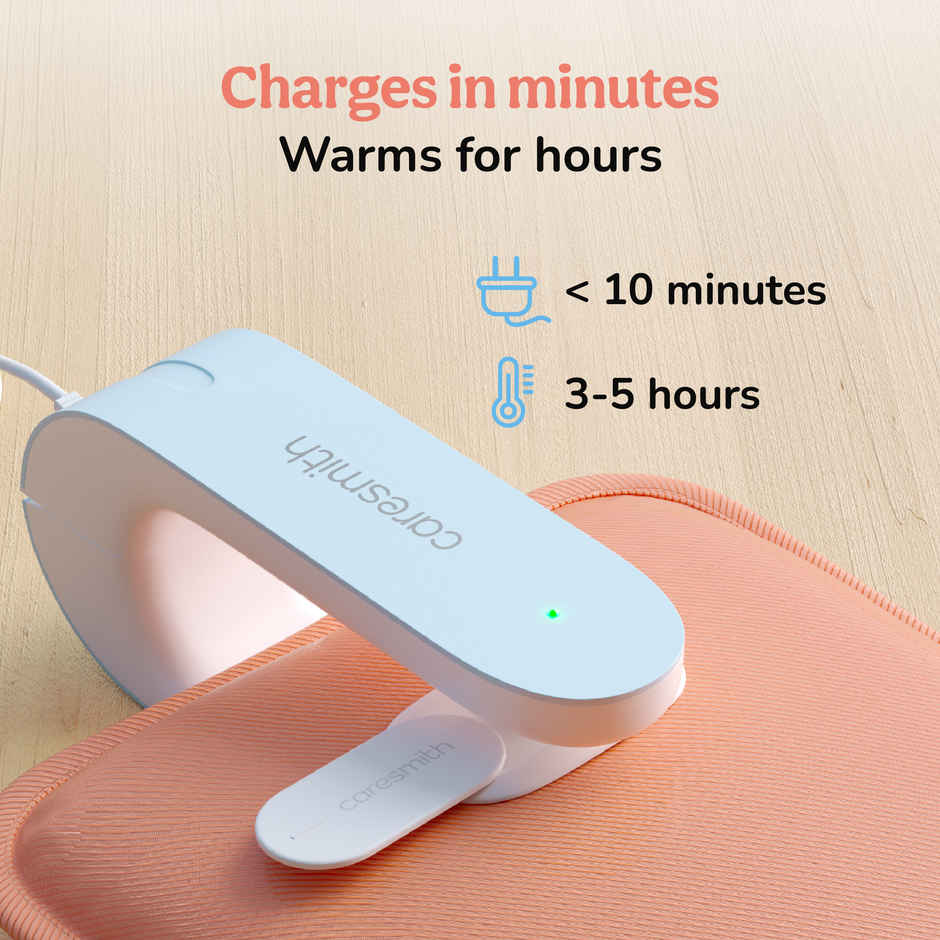 Caresmith Eon Electric Hot Water Bag | Silicon Tech Heating Pad for Period Pain Relief | Pearl Pink