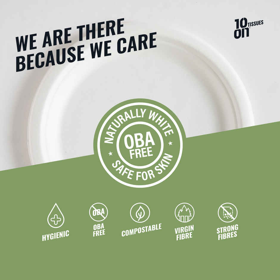 Bagasse Plain Plate | 6 inch | 10'ON Tissues