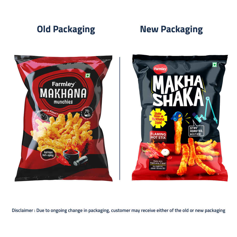 Farmley Makha Shaka- Flaming Hot Stix | Made With Makhana  Healthy Munchies