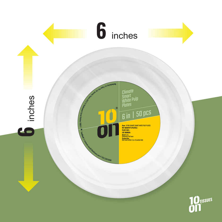 Bagasse Plain Plate | 6 inch | 10'ON Tissues