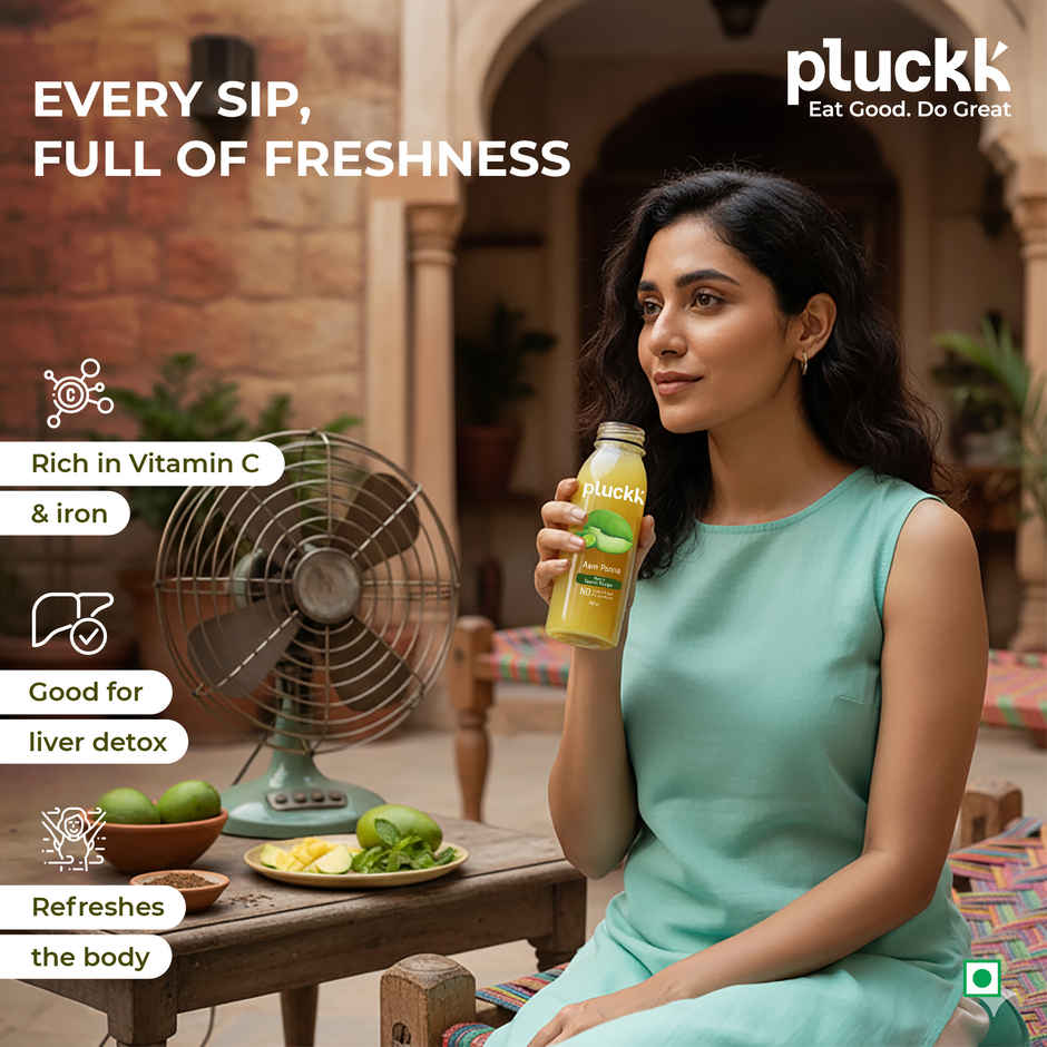 Pluckk Cold Pressed Extracted Aam Panna Juice | No Preservatives | No Added Sugar