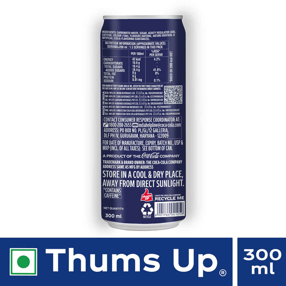 Thums Up Soft Drink Can | Carbonated Beverage Combo