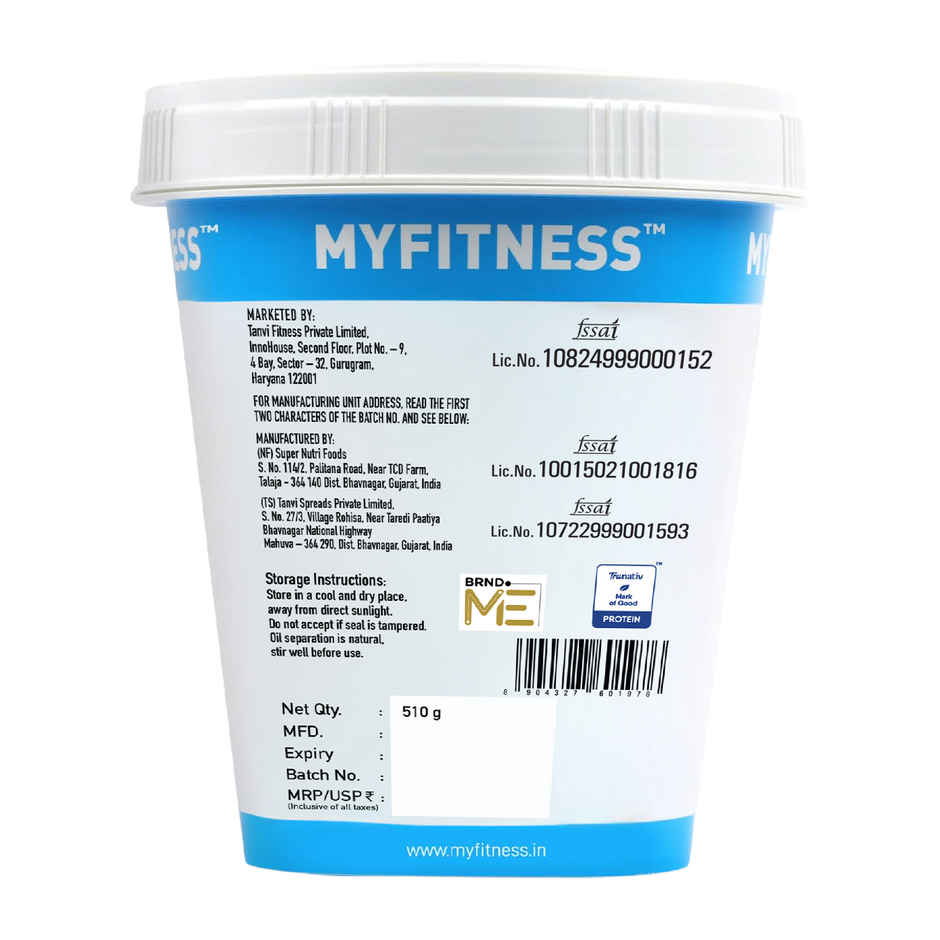 MyFitness 30g High Protein Dark Chocolate Crunchy Peanut Butter Spread with Added Whey