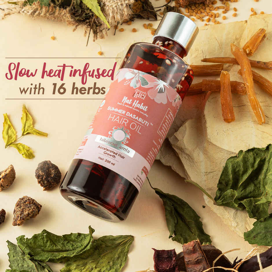 Nat Habit Hibiscus Amla Hair Oil For Hairfall & Hair Growth