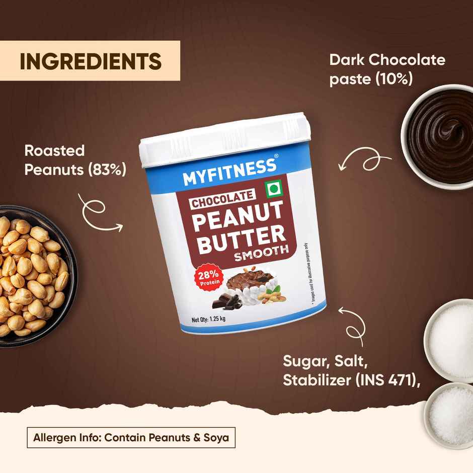 MyFitness 28g High Protein Chocolate Peanut Butter Spread - Smooth