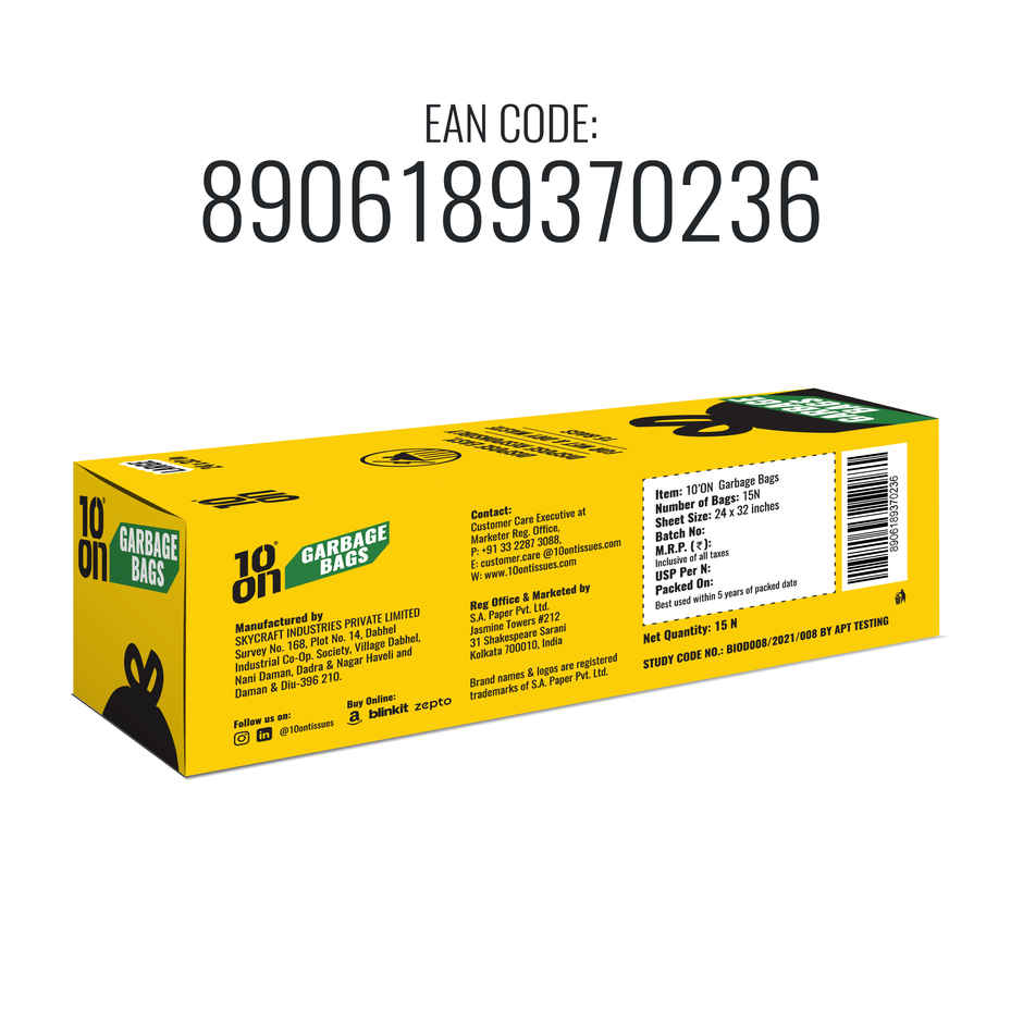 10'ON Tissues Garbage Bag | Large - 24 x 32 in