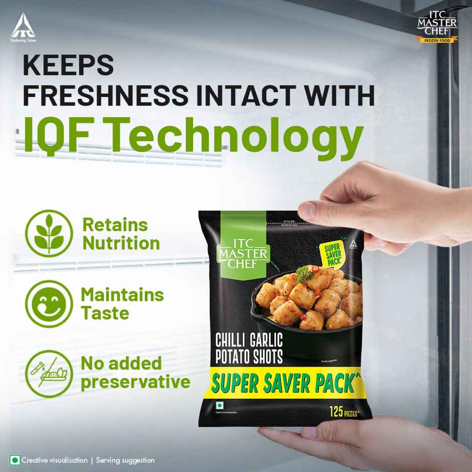 ITC Master Chef Chilli Garlic Potato Shots Nuggets - Super Saver | 125 pieces