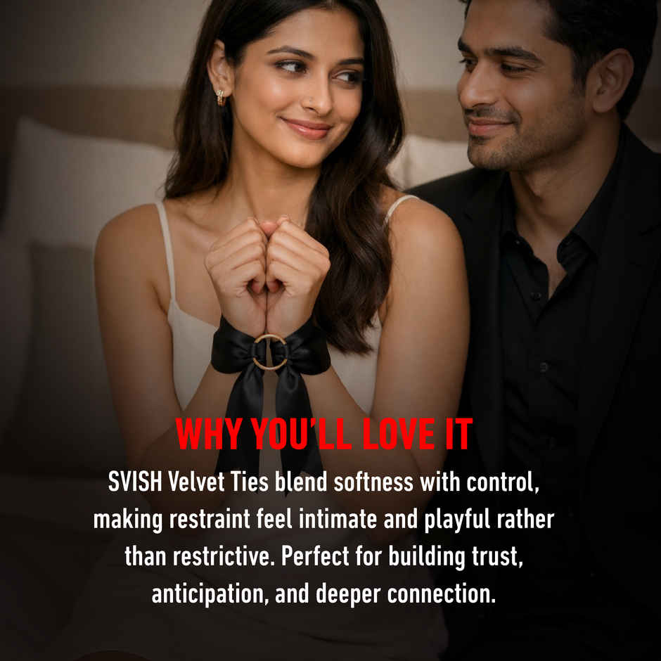 SVISH Velvet Ties | Soft Handcuffs for Sensory Play | Black