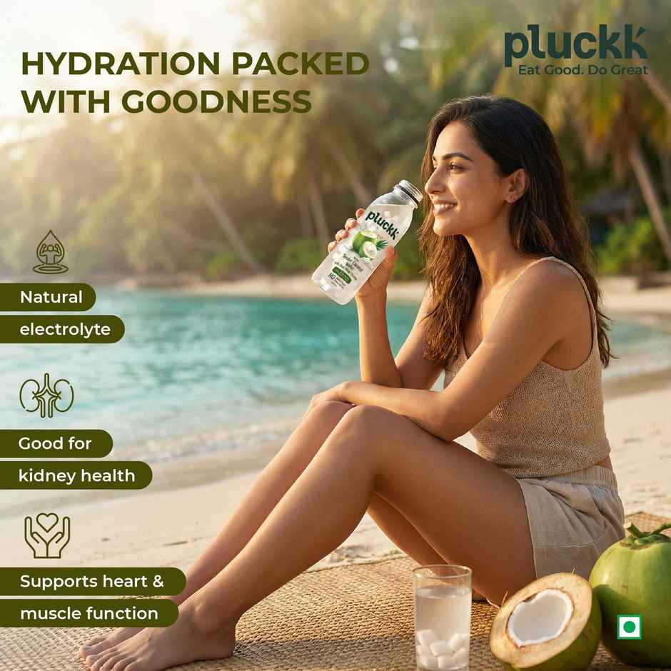 Pluckk Natural Tender Coconut Water With Malai Chunks | No Preservatives | No Added Sugar