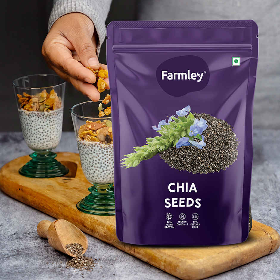 Farmley Premium Natural Chia Seeds Rich in Protein & Fiber