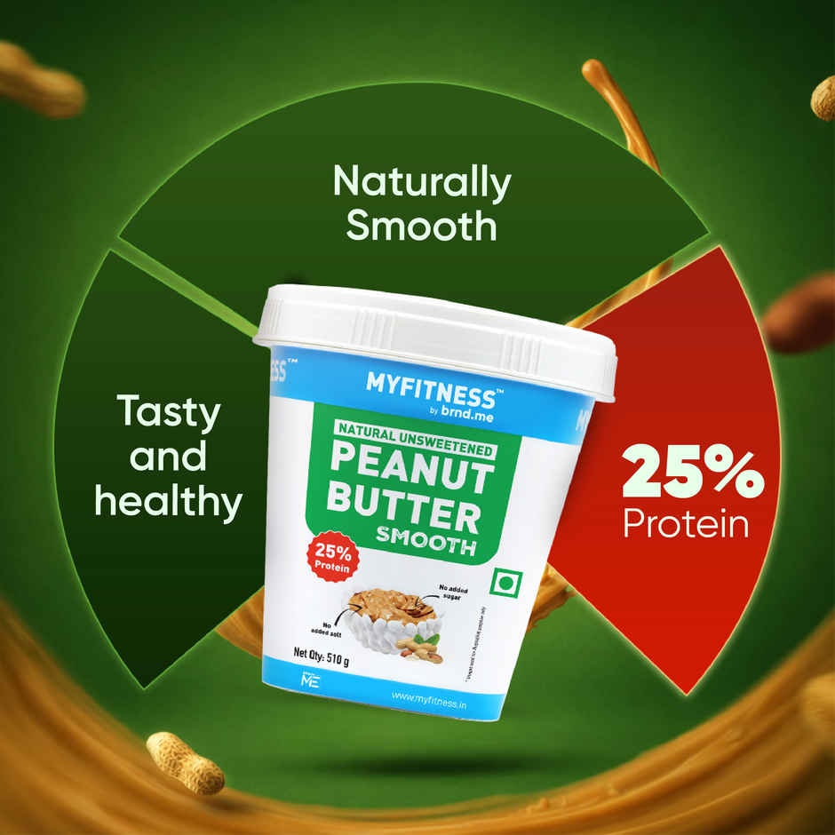 MyFitness All Natural Peanut Butter Smooth Spread | No Sugar, High Protein