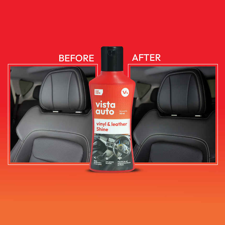 Vista Auto Care Vinyl & Leather Shine , Shiner for Dashboard, Seats, Leather Goods,Jacket