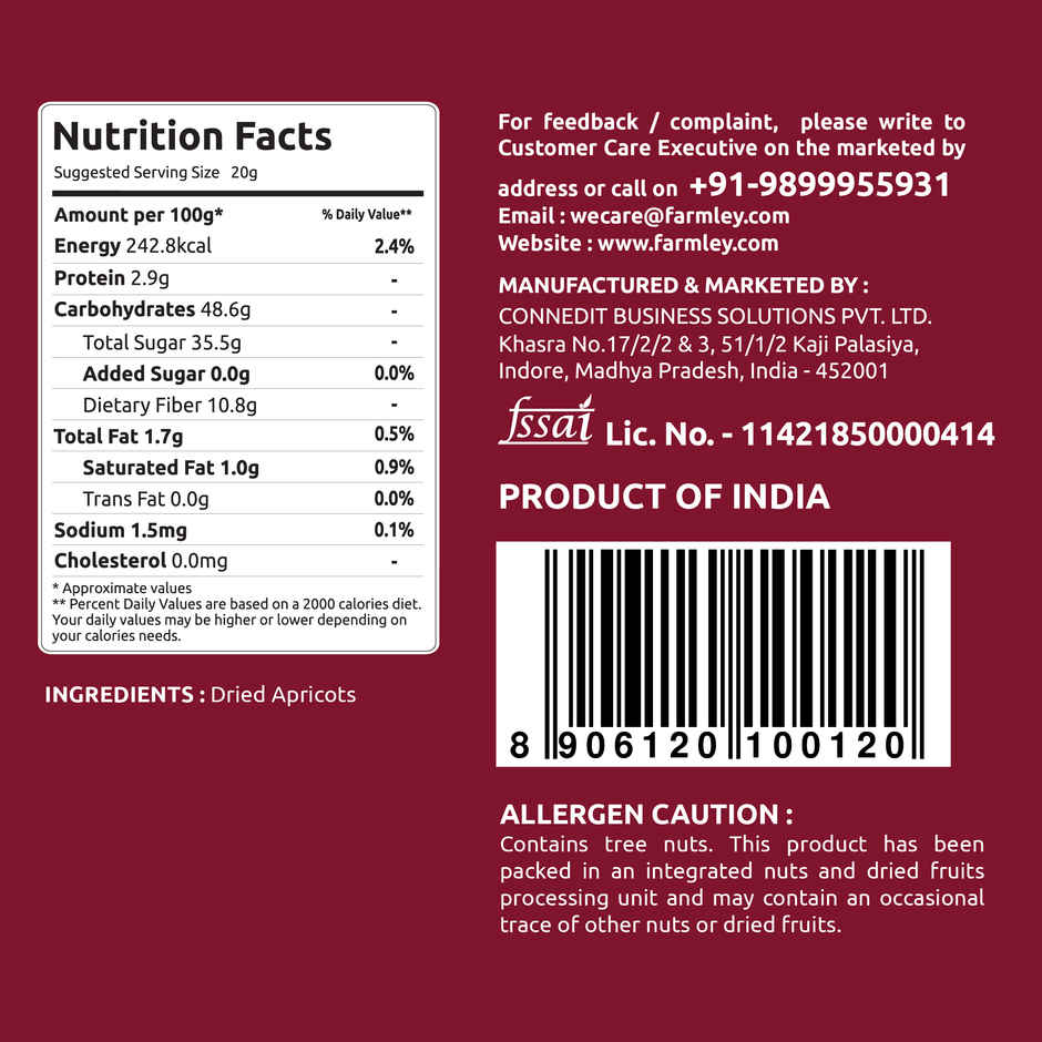 Farmley Premium Turkish Dried Apricots (Khubani)