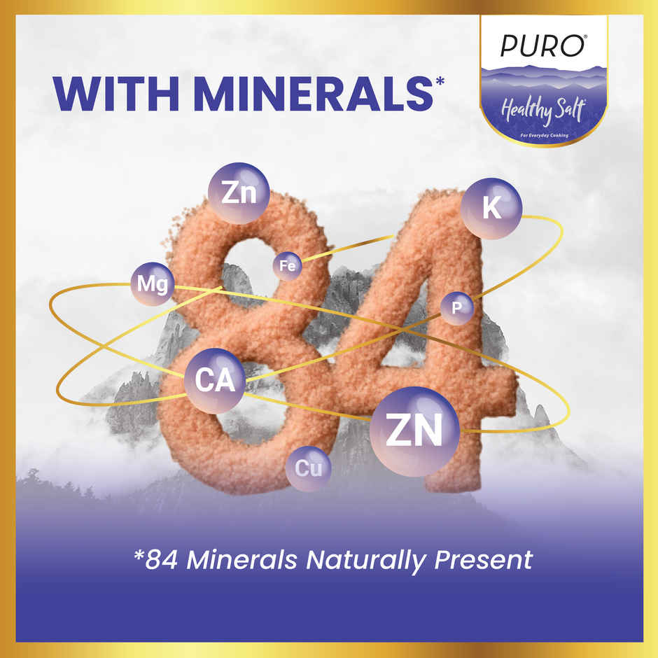 Puro Healthy Salt Rock Salt | Good for Heart & Digestion | Low Sodium | Premium Sendha Namak