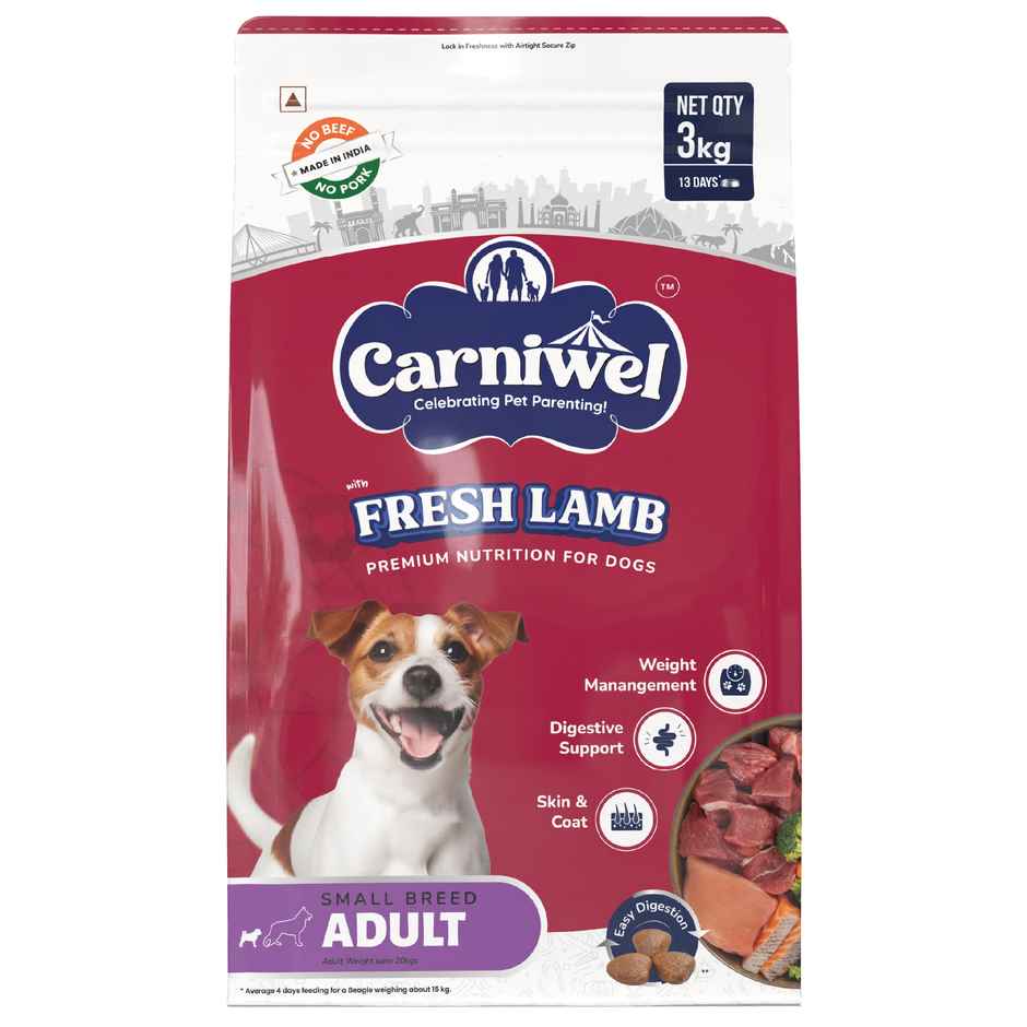 Carniwel Fresh Lamb Dry Dog Food For Small Breed | Adult Combo