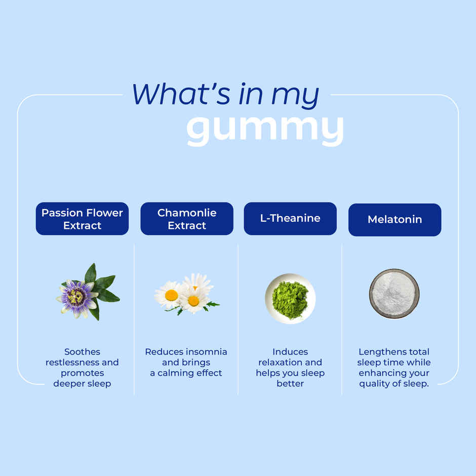 Arth By Emcure Melatonin Gummies | Sleep Gummies (Cranberry) with L-Theanine & Chamomile