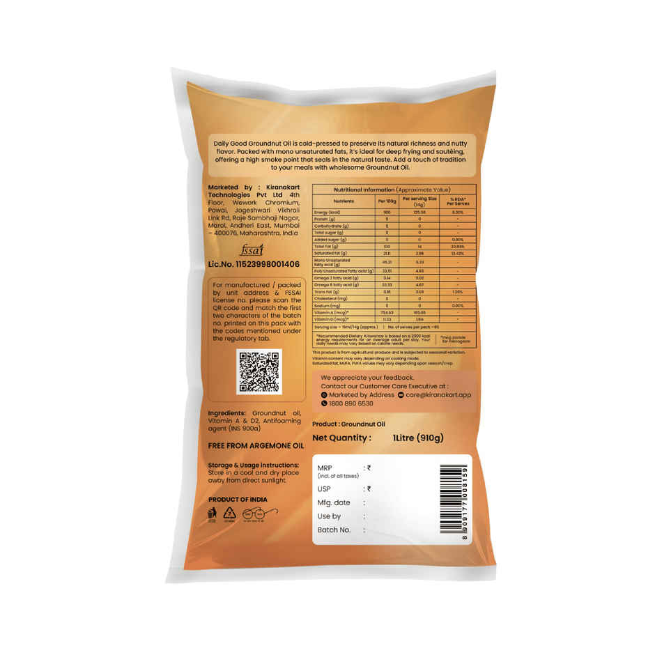 Daily Good Filtered Groundnut Oil