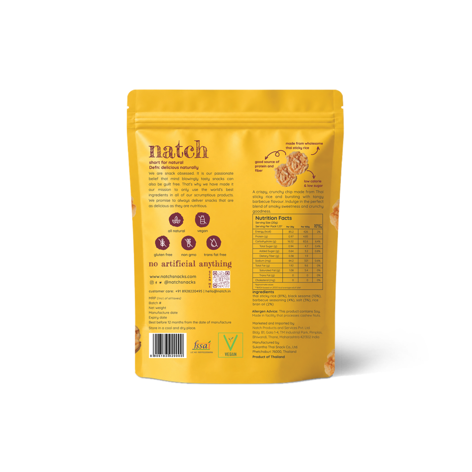 Natch Barbecue Thai Rice Chips | No Palm Oil | Healthy Snacks