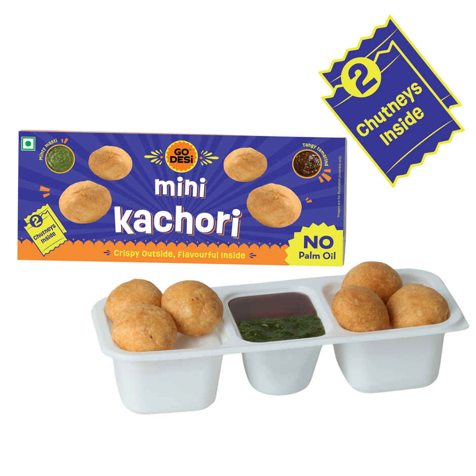 GO DESi Mini Kachori | No Palm Oil | 2 Chutneys Inside | Namkeen Snacks