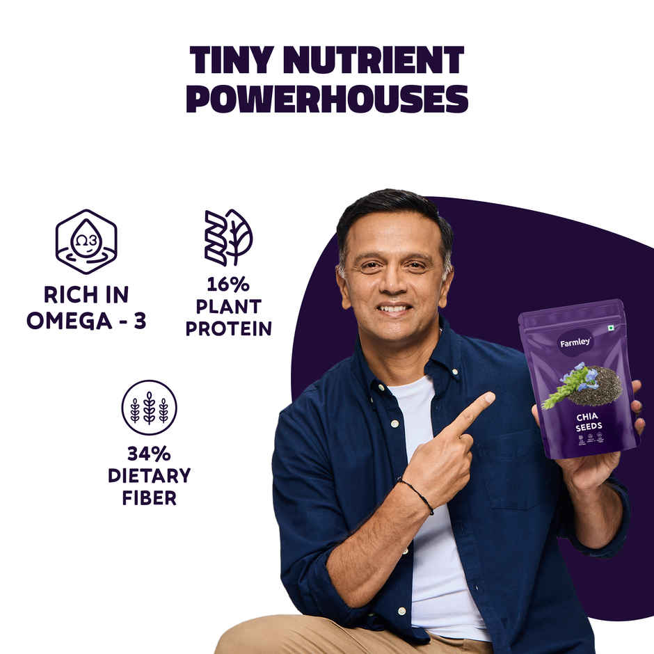 Farmley Premium Natural Chia Seeds Rich In Protein & Fiber (200g) & Farmley Premium Flax Seeds (200g) & Farmley Premium Pumpkin Seeds Aaa Grade (200g) & Farmley Premium Sunflower Seeds (200g) Combo