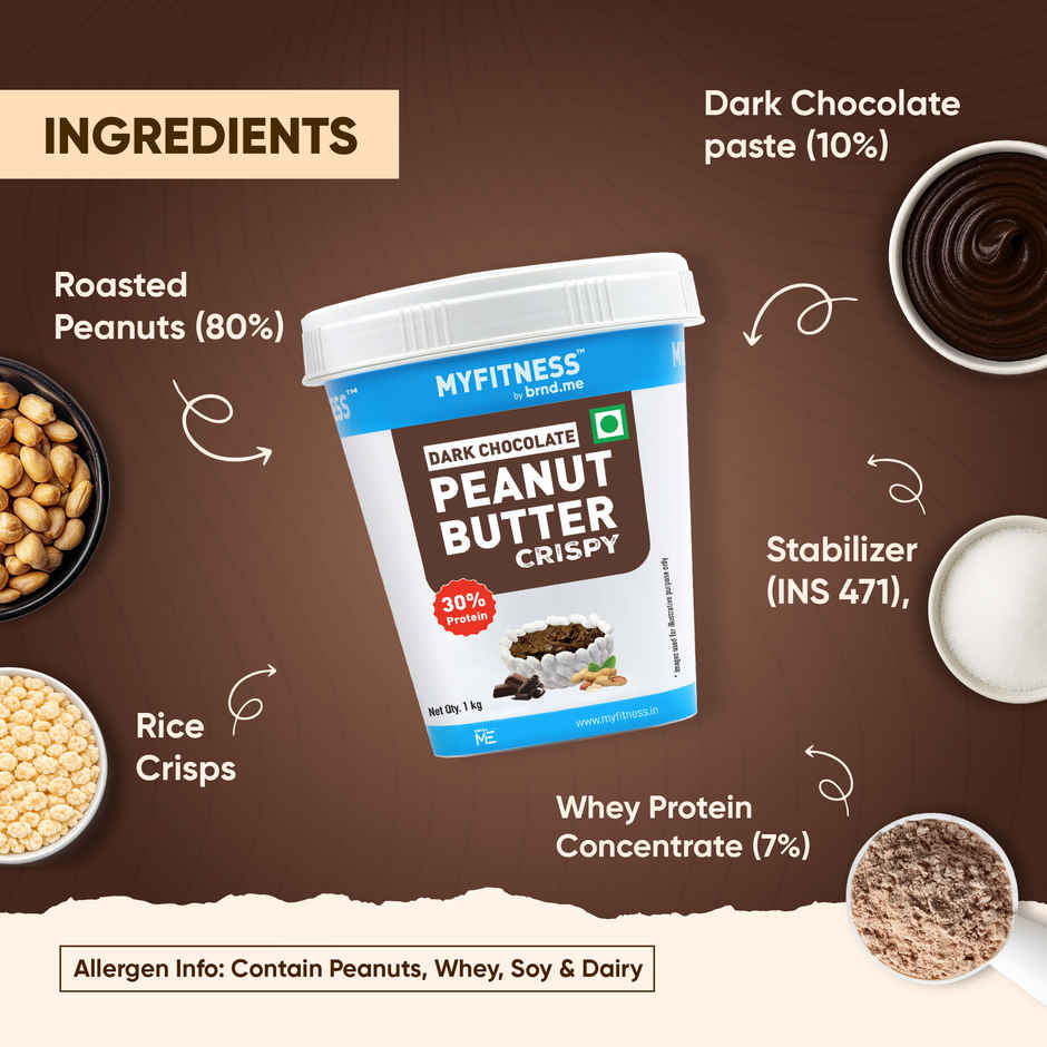 MyFitness High Protein Dark Chocolate Peanut Butter Crispy Spread