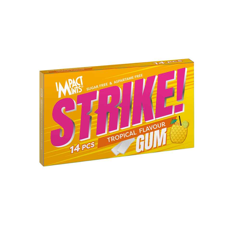 Impact Mint Strike Sugarfree Tropical Chewing Gum