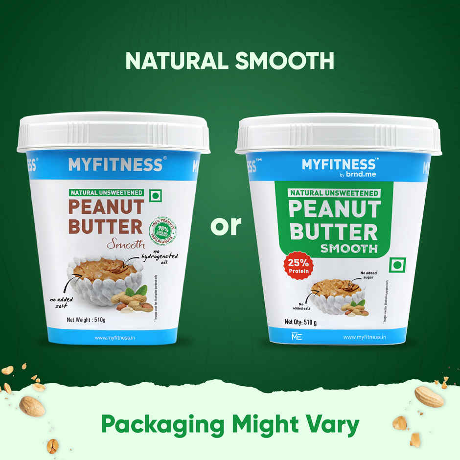MyFitness All Natural Peanut Butter Smooth Spread | No Sugar, High Protein